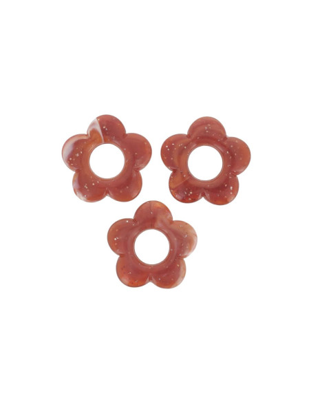 Pampilles fleur - Cuivrée pailleté