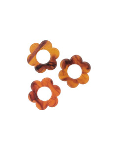 Pampilles fleur - Marron cuivré ambre