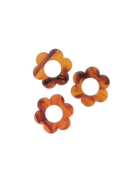 Pampilles fleur - Marron cuivré ambre