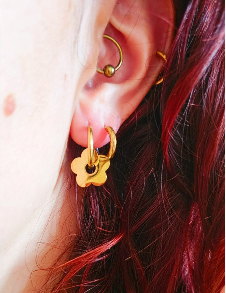 Pampille fleur - doré