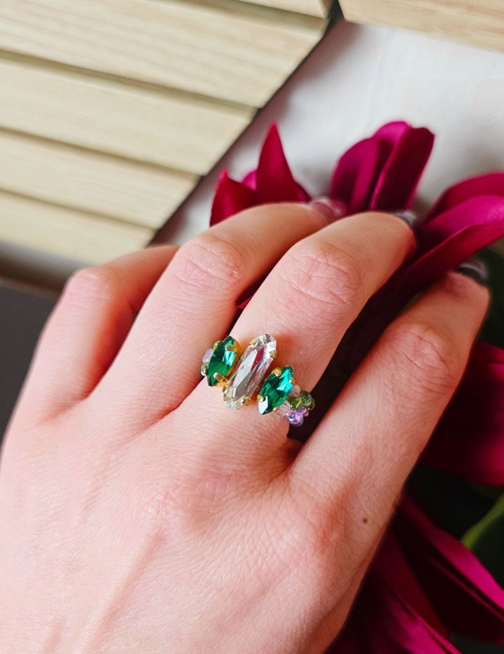 Bague Olivya en acier inoxydable | Naphea