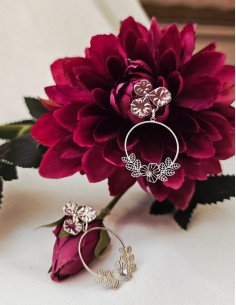 Rosalie - boucle d'oreille argenté