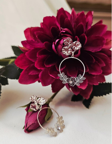 Rosalie - boucle d'oreille argenté