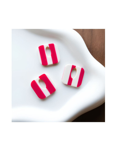 Pampille carré - framboise