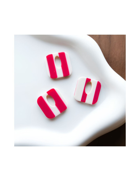 Pampille carré - framboise