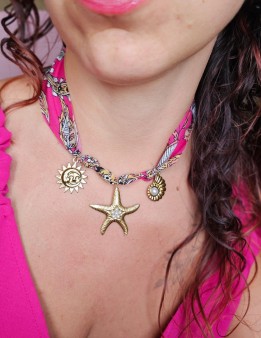 Collier bandana breloques marines en acier inoxydable | NAPHEA