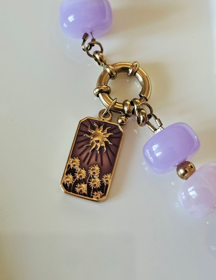 Collier perles marbrées avec fermoir bouée devant | Summer NAPHEA