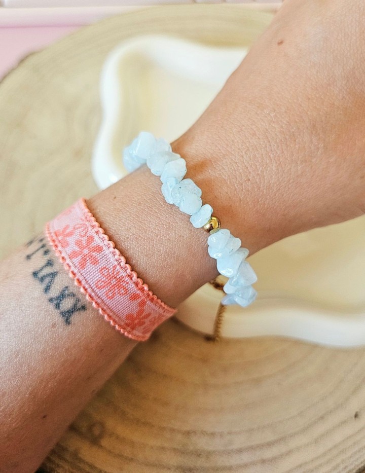 Bracelet perles de corail naturel rouge ou bleu | NAPHEA