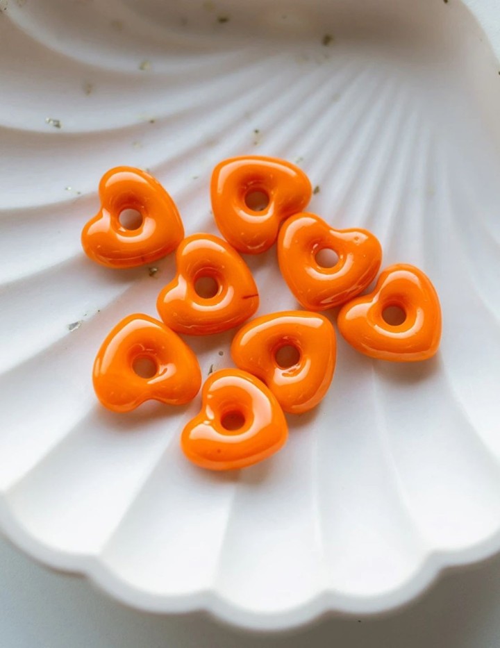 Pampille cœur - orange