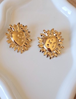 Boucles d’oreilles cœur Ex-Voto en acier inoxydable | NAPHEA