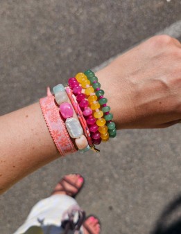 Bracelet jade colorée & perles rocailles | Bijou coloré NAPHEA