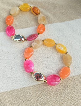 Bracelet perles colorées & acier inoxydable | Bijou femme NAPHEA
