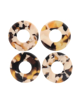 Pampille donuts - Ecaille de tortue - beige - Marron