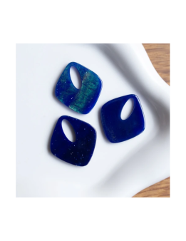 Pampille losange - marbré Bleu nuit pailleté