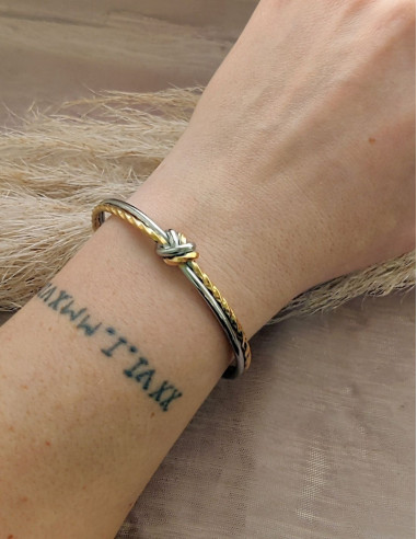 Bracelet Zelia torsadé argenté et doré – Collection Alchimie