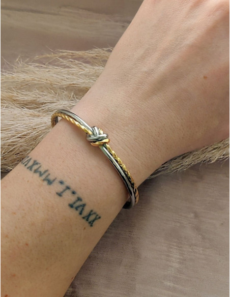 Bracelet Zelia torsadé argenté et doré – Collection Alchimie