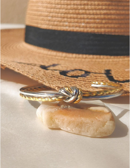 Bracelet Zelia torsadé argenté et doré – Collection Alchimie