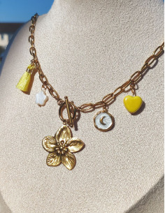 Collier breloque - Flora pop