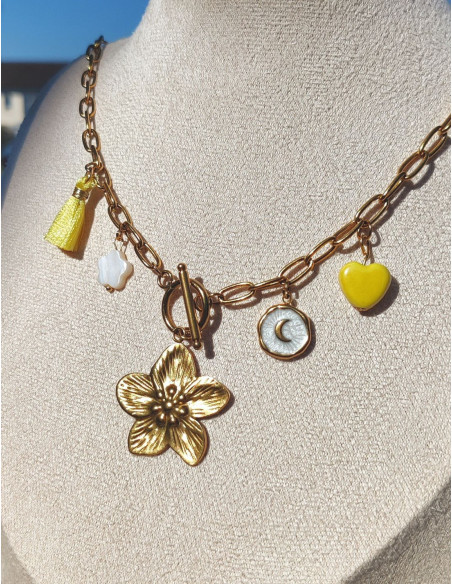 Collier breloque - Flora pop