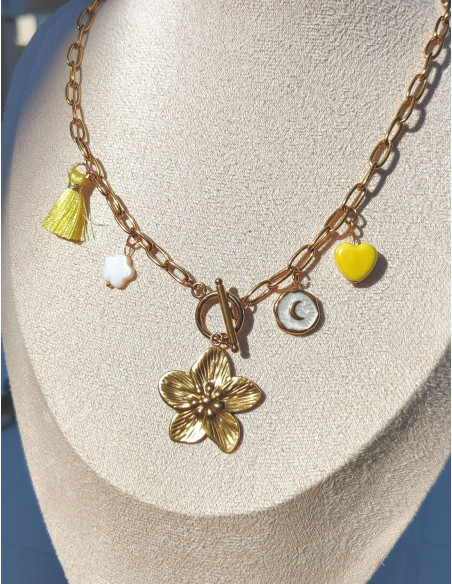 Collier breloque - Flora pop