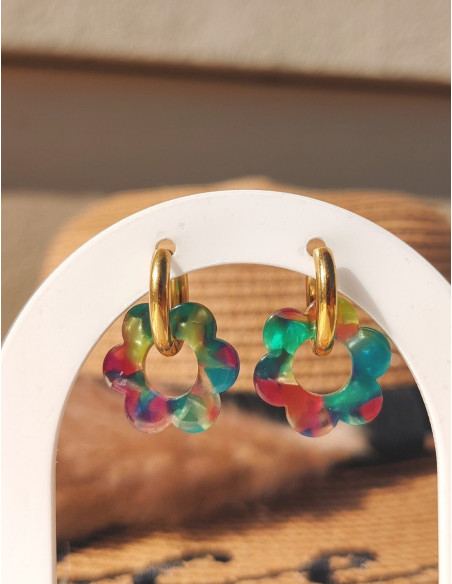 Pampilles fleur - écailles de tortue