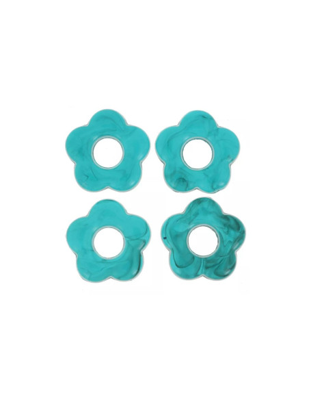 Pampilles fleurs - Marbré bleu