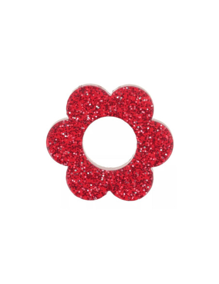 Pampilles fleur - Pailleté rouge