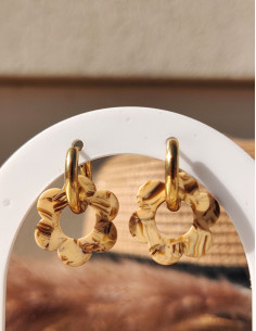 Pampilles fleur - Marbré caramel 2