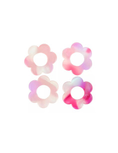 Pampilles fleur - écaille de tortue rose