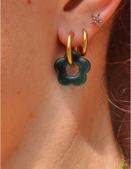 Pampilles fleurs - Marbré bleu